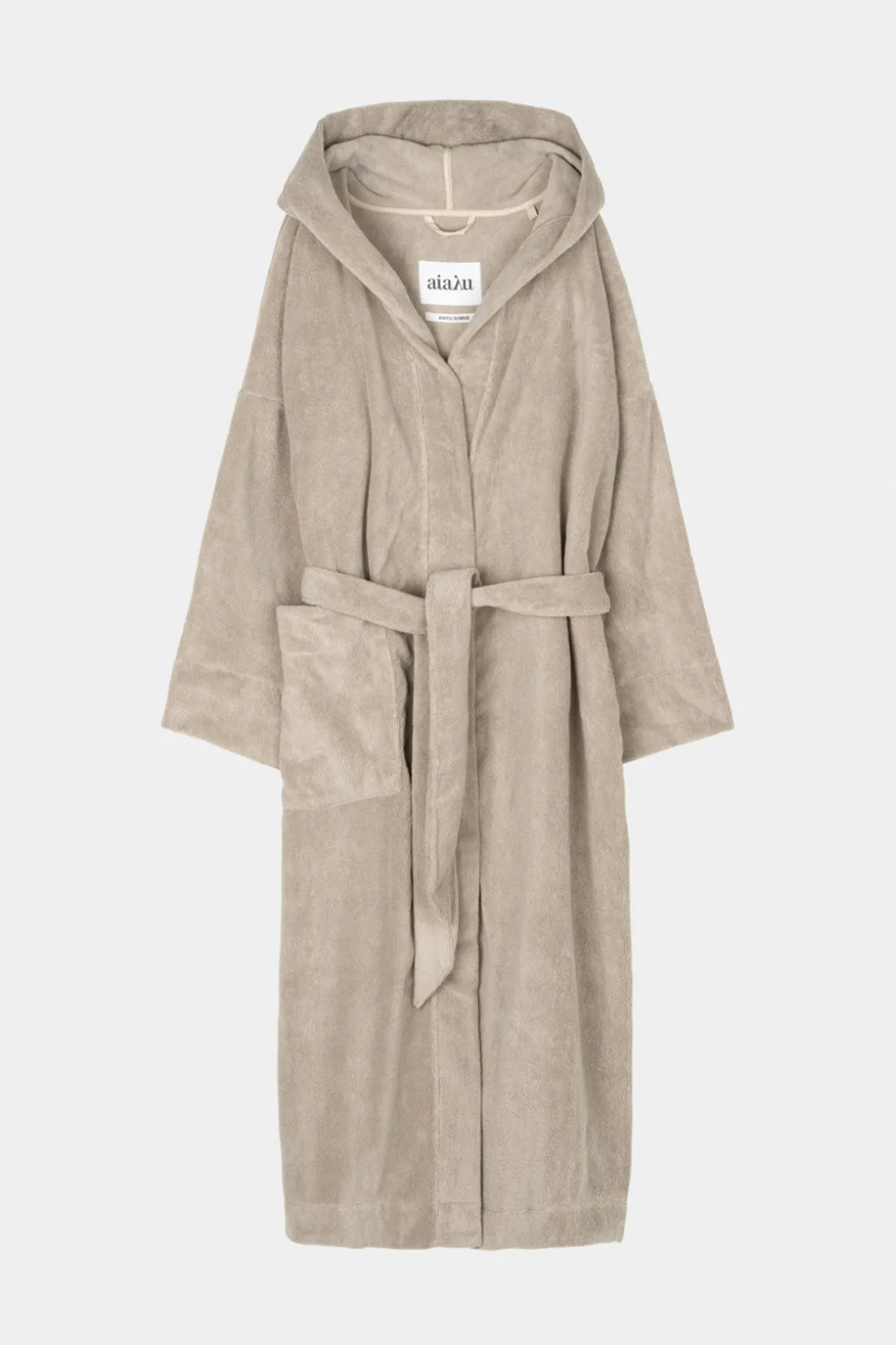 Badekåpe - Hooded Bathrobe Terry Dried Linen