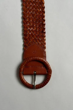 Belte - Wrapped Leather Circle Buckle Tan