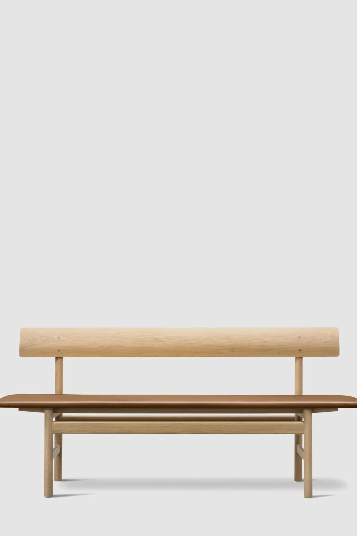 Benk - BM Bench 3171 Såpet Eik / 95 Cognac Lær