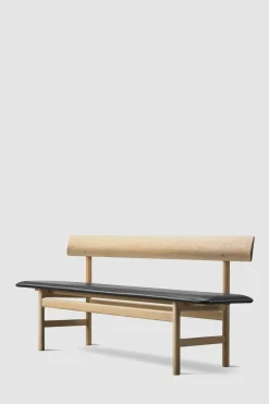 Benk - BM Bench 3171 Såpet Eik / 98 Sort Lær