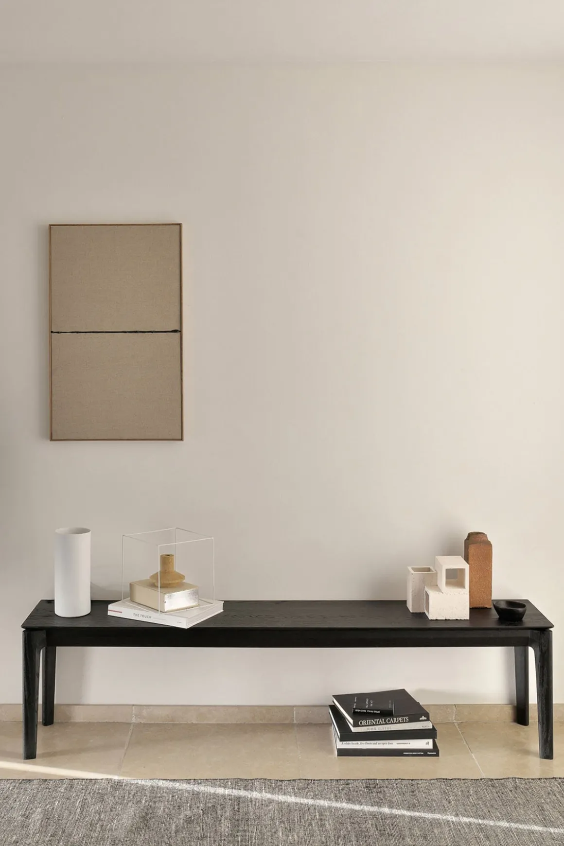 Benk - Bok Oak 166xh46cm Black