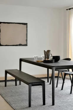 Benk - Bok Oak 166xh46cm Black