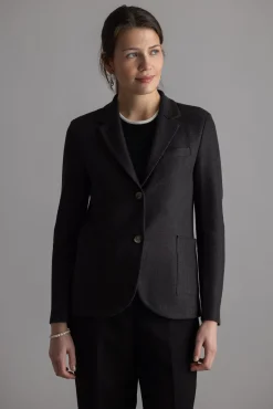 Blazer - Stand Up Collar Linen Honeycomb