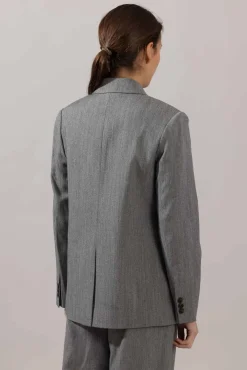 Blazer - Twill Double Breasted Stone Grey