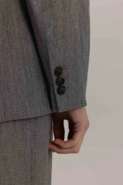 Blazer - Twill Double Breasted Stone Grey
