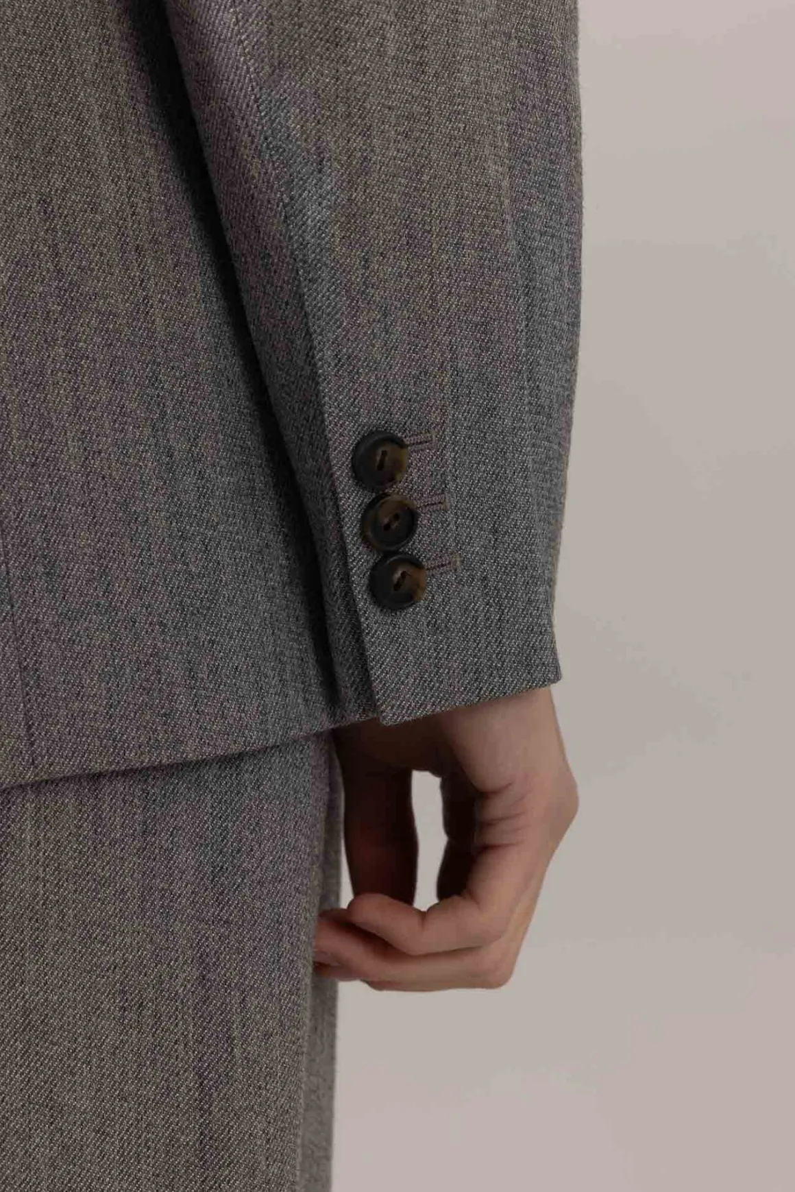 Blazer - Twill Double Breasted Stone Grey