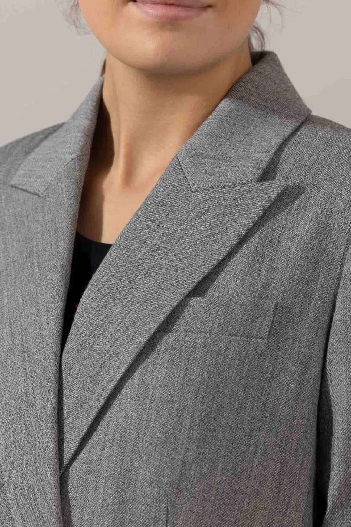 Blazer - Twill Double Breasted Stone Grey