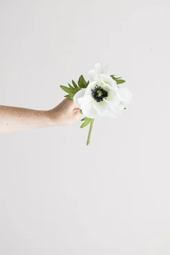 Blomst - Anemone H43cm Hvit