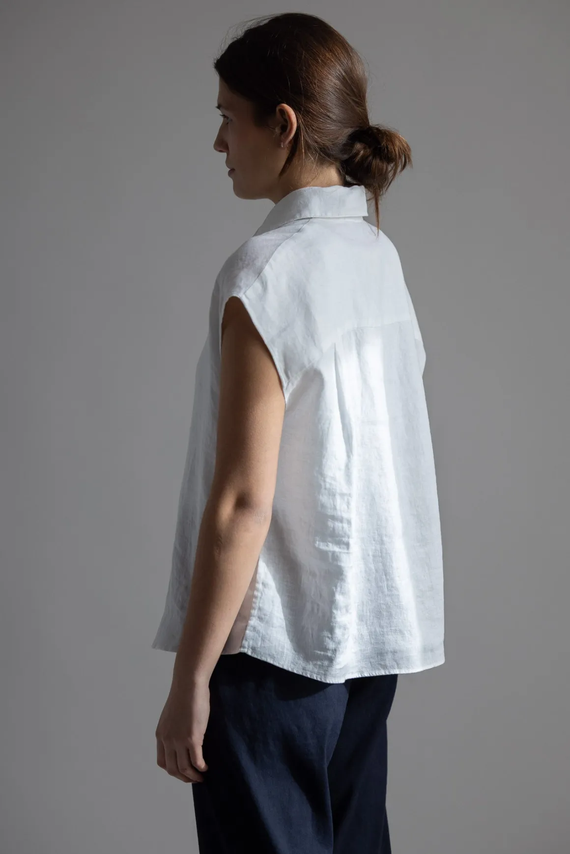 Bluse - Cap SLV Button Down