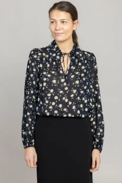 Bluse - Floral Volumes Blue/White Flower Garden