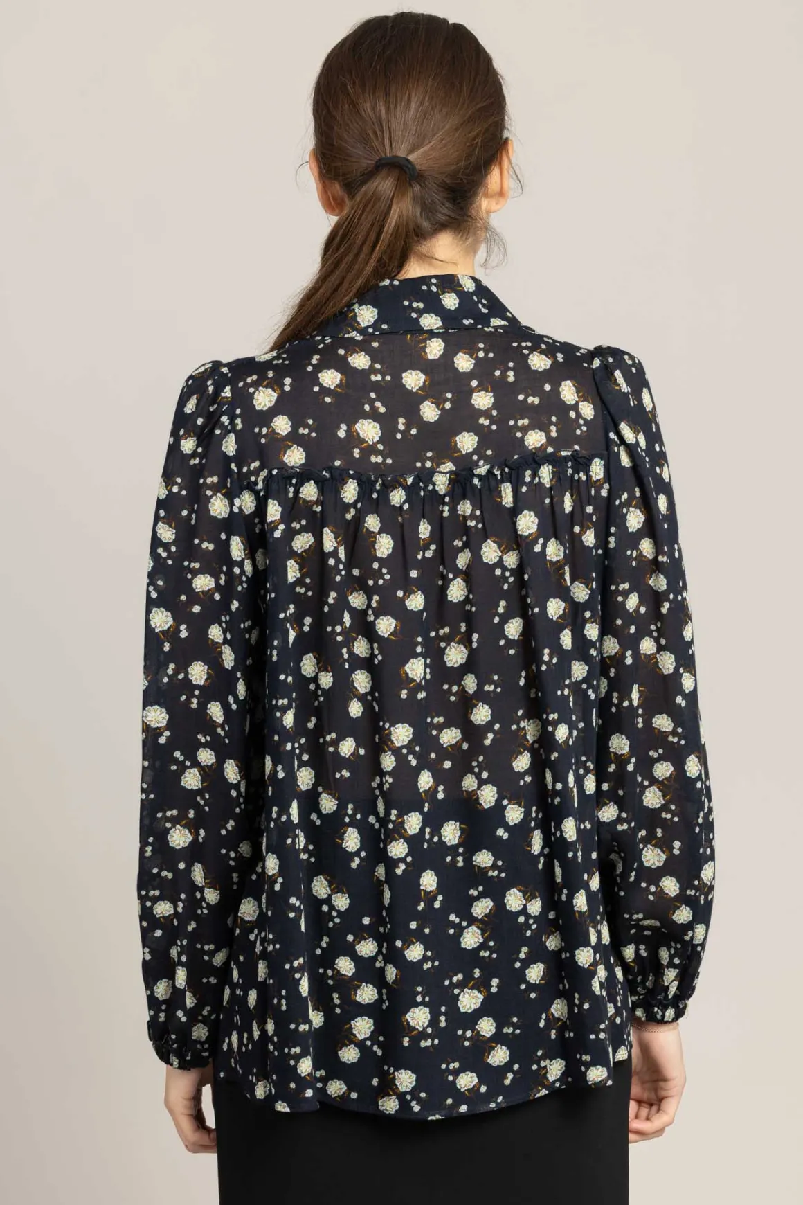 Bluse - Floral Volumes Blue/White Flower Garden