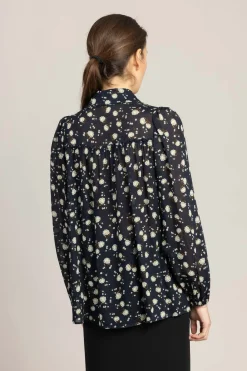 Bluse - Floral Volumes Blue/White Flower Garden