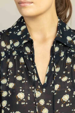 Bluse - Floral Volumes Blue/White Flower Garden