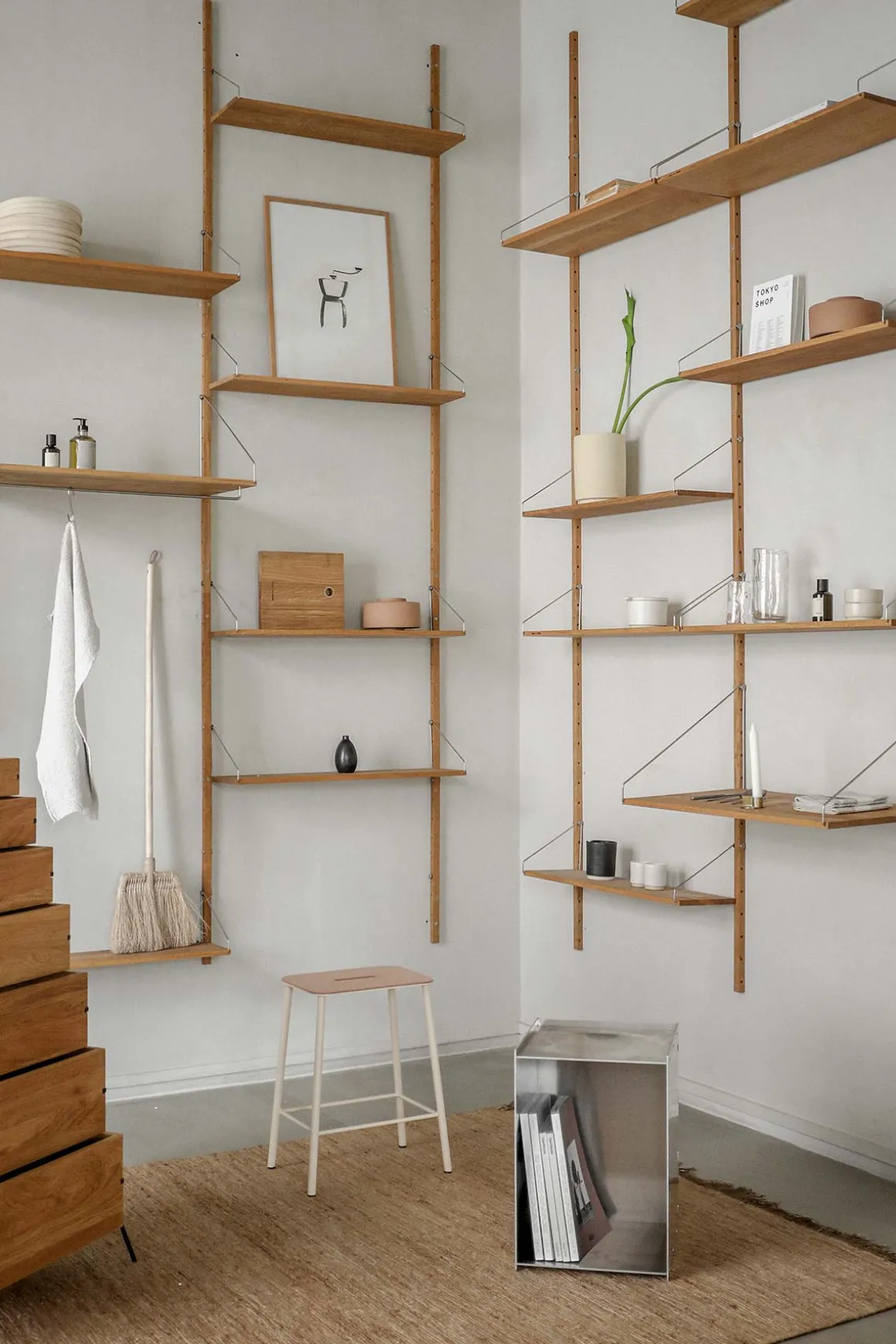 Bokhylle - Library Natural Oak H1852 Triple Set