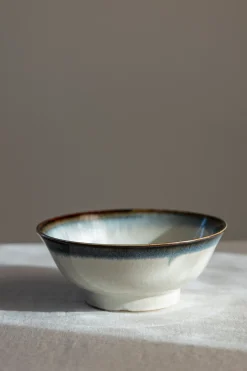 Bolle - Japansk Keramikk Dia21xH8,5cm Hvit M/Blå Kant