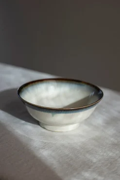 Bolle - Japansk Keramikk Dia21xH8,5cm Hvit M/Blå Kant