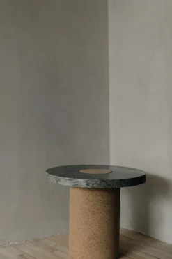 Bord - Sintra h42cm dia60cm Black Marble/Cork