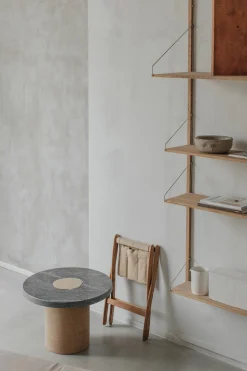 Bord - Sintra h42cm dia60cm Black Marble/Cork