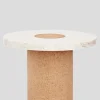 Bord - Sintra h42cm dia60cm White Marble/Cork
