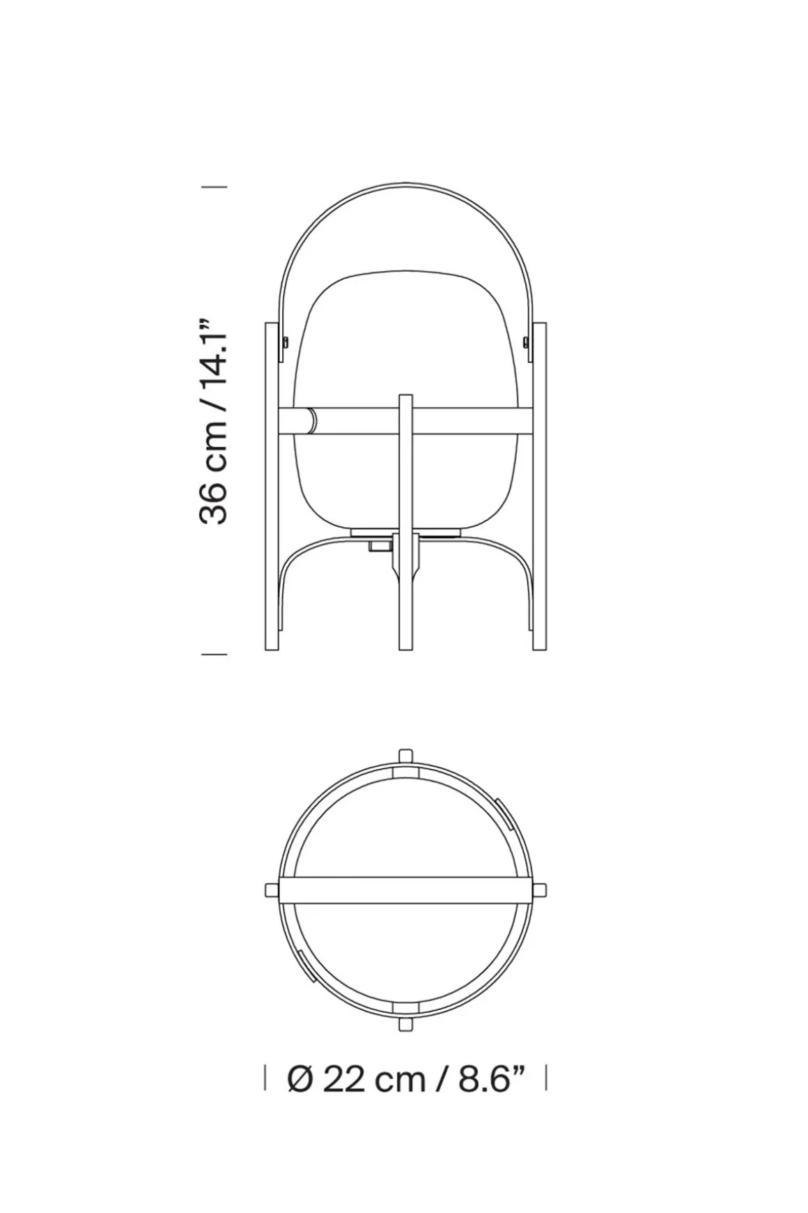 Bordlampe - Cestita Alubat Black Metallic
