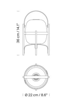Bordlampe - Cestita Cherry Wood Opalhvitt Glass
