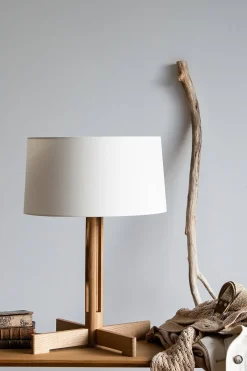 Bordlampe - Fad H61cm Natural Oak/Linen