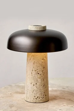 Bordlampe - Reverse Travertine Bronzed Brass