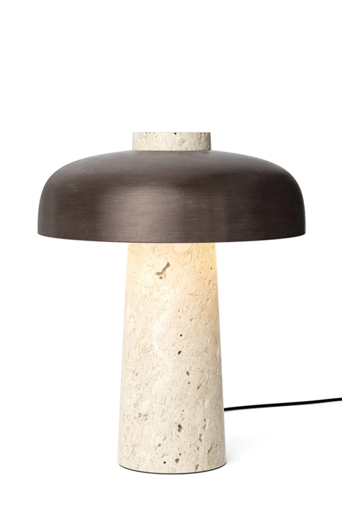 Bordlampe - Reverse Travertine Bronzed Brass