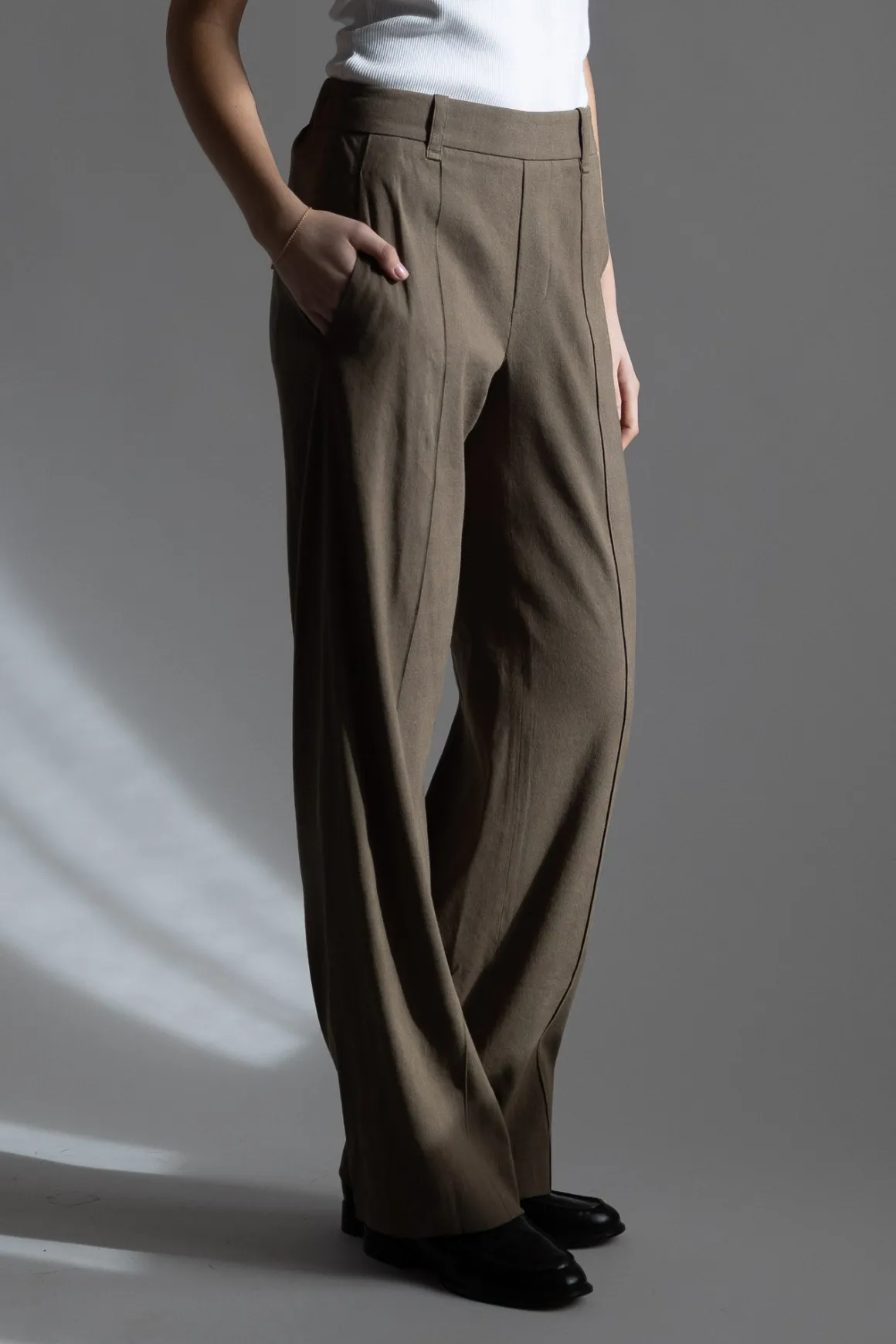 Bukse - High Rise Pull On Linen Pant