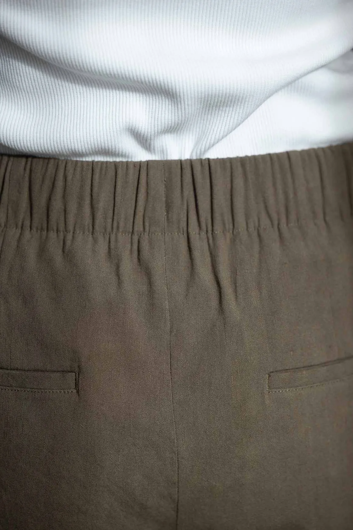 Bukse - High Rise Pull On Linen Pant