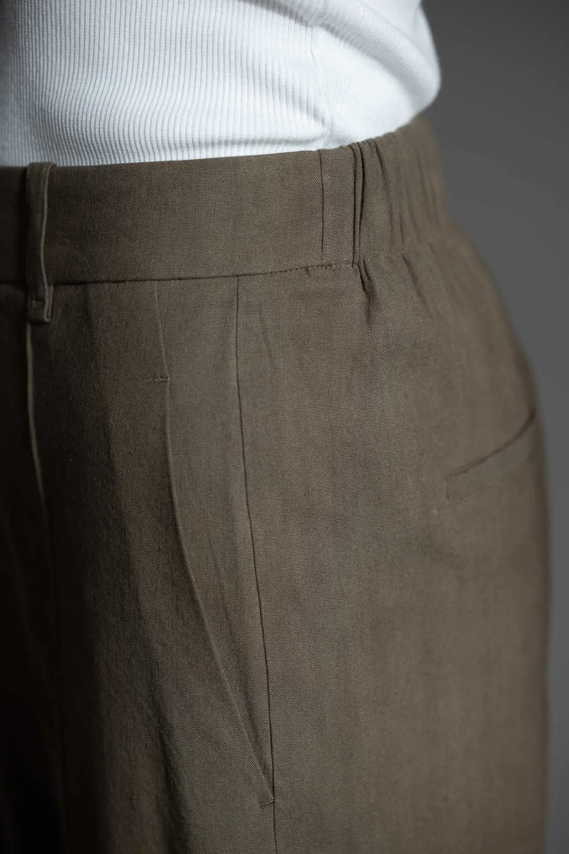 Bukse - High Rise Pull On Linen Pant