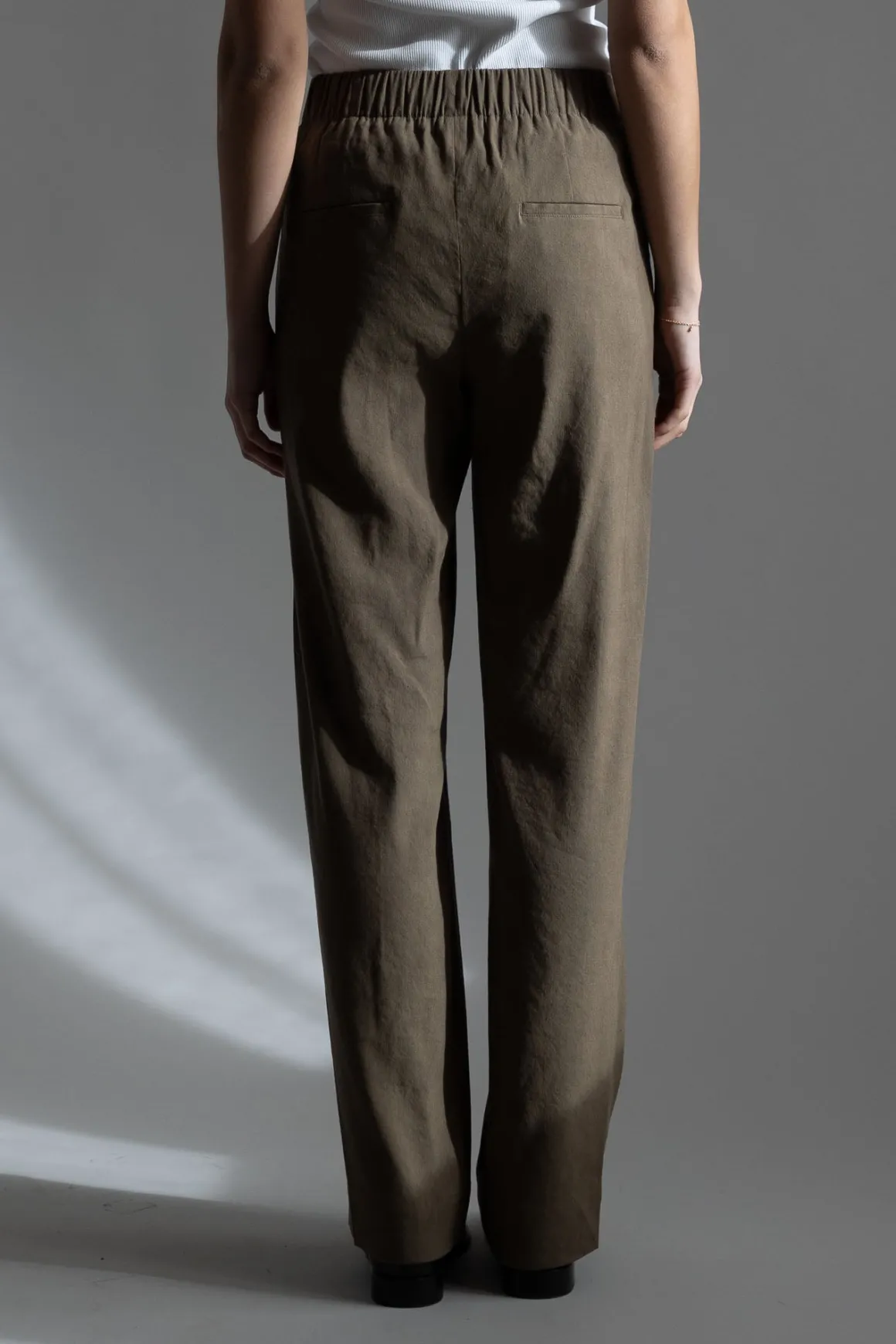 Bukse - High Rise Pull On Linen Pant