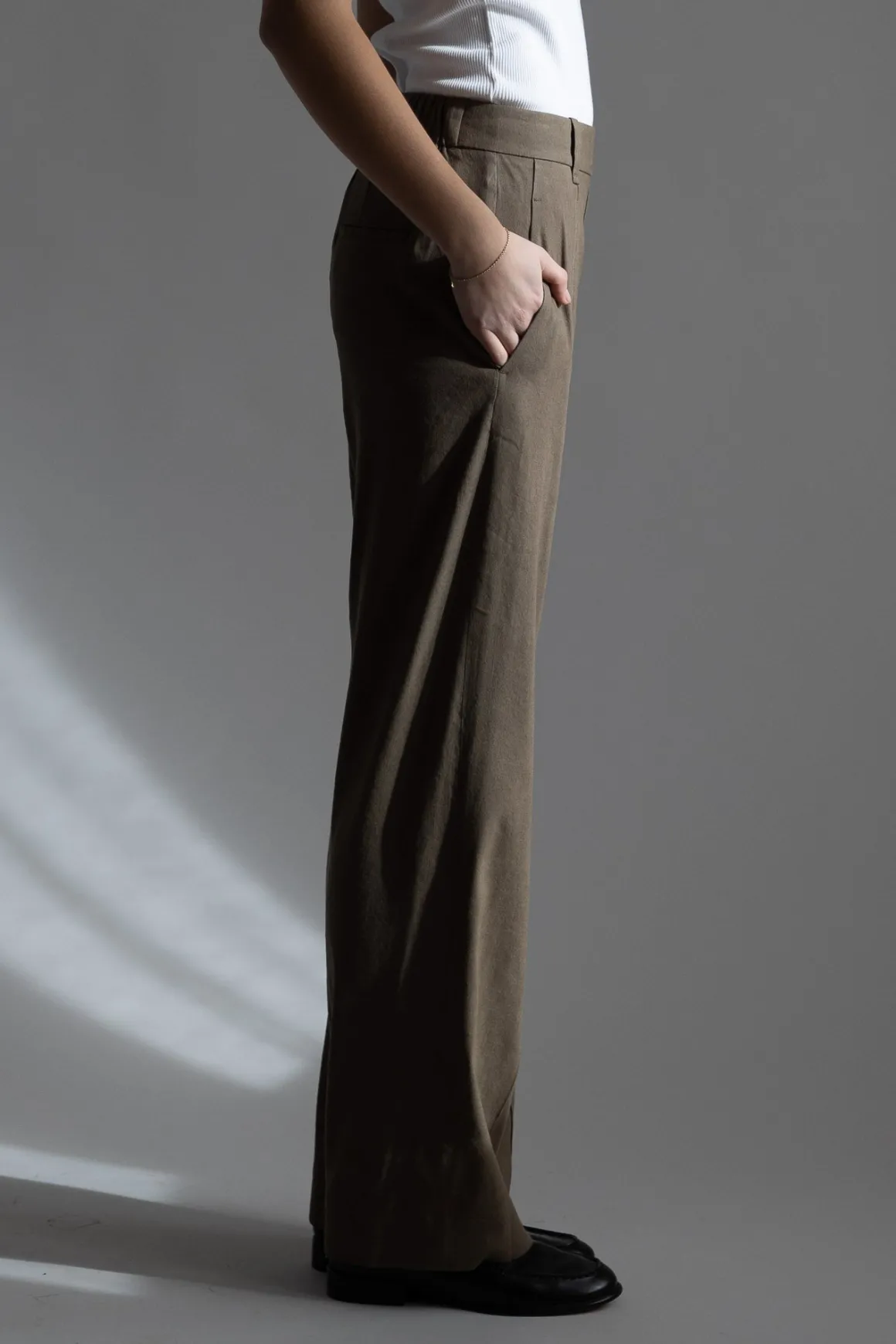 Bukse - High Rise Pull On Linen Pant