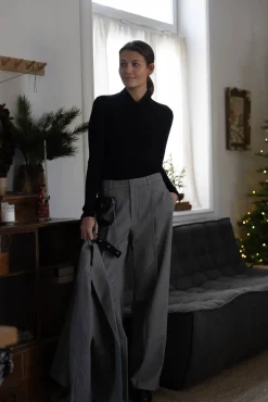 Bukse - High Waist Twill Stone Grey