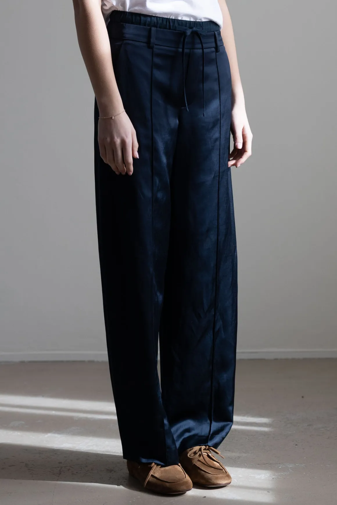 Bukse - Mid Rise Double Waistband Drawstring Pant