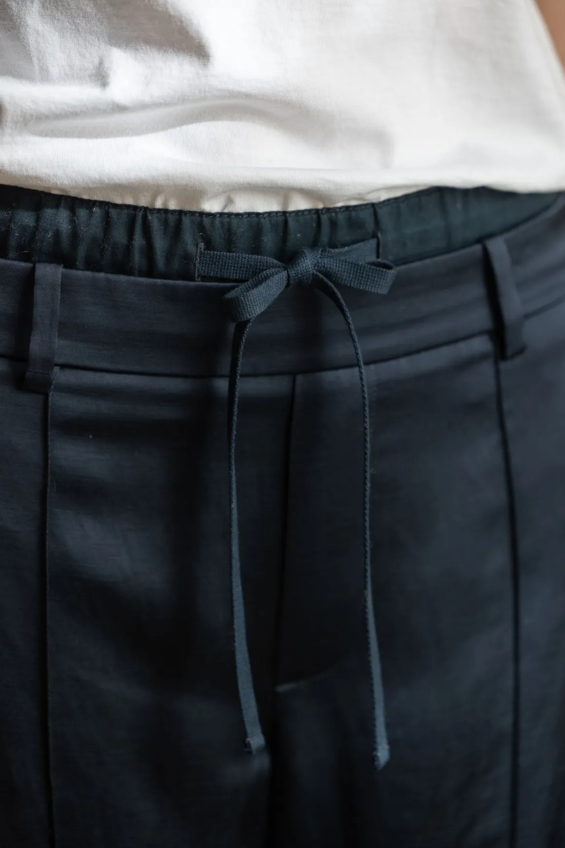 Bukse - Mid Rise Double Waistband Drawstring Pant