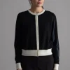 Cardigan - Classic Merino Cardigan Black Cream
