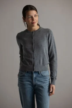 Cardigan - Classic Merino Cardigan Gray Melange