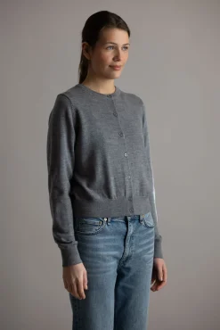Cardigan - Classic Merino Cardigan Gray Melange