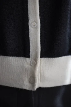 Cardigan - Classic Merino Cardigan Black Cream