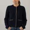 Cardigan - Contrast Tipped Coastal/Sable