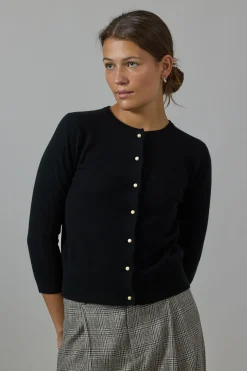 Cardigan - Pearl Button Black