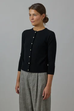 Cardigan - Pearl Button Black