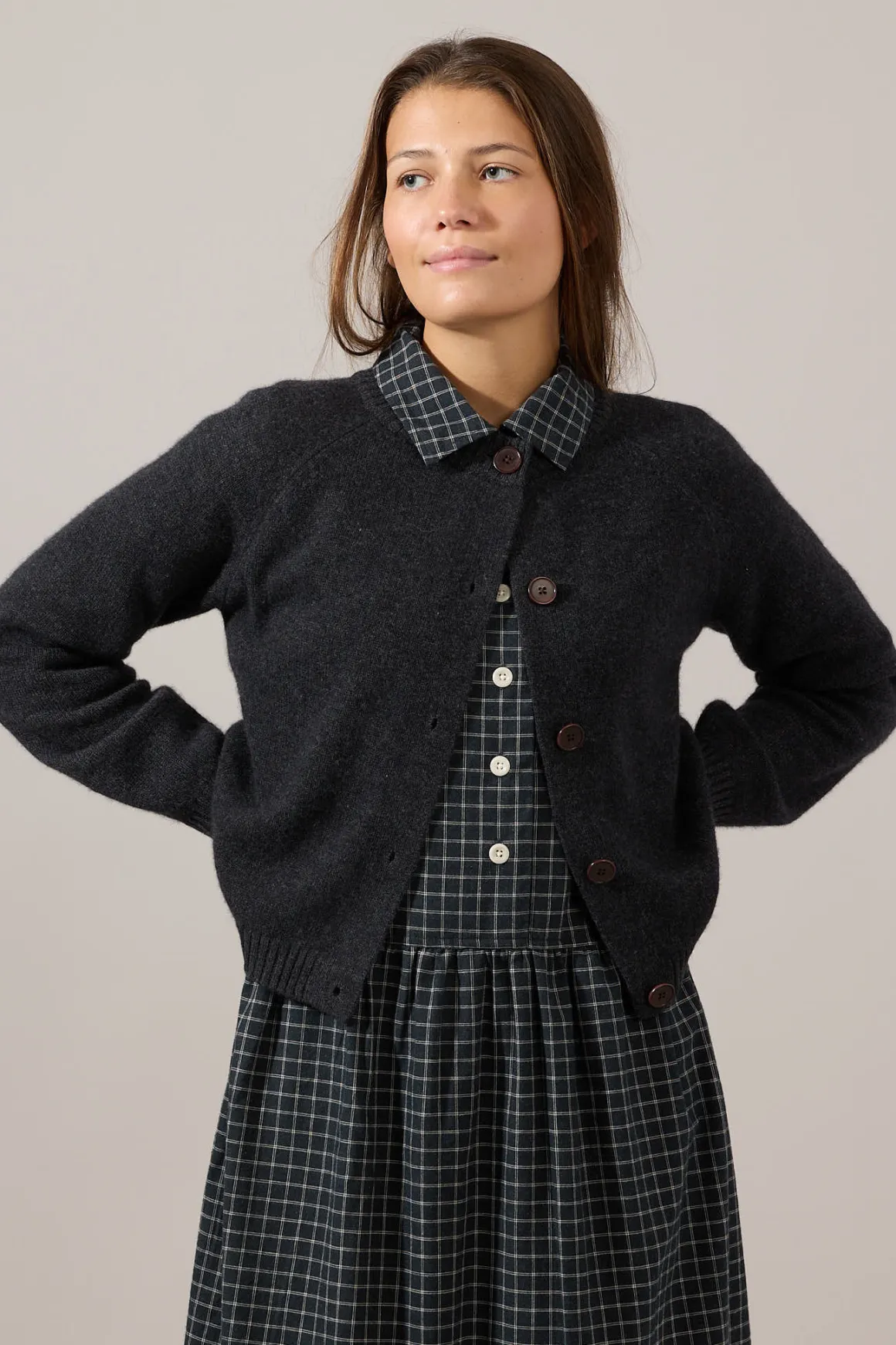 Cardigan - Raglan Charcoal