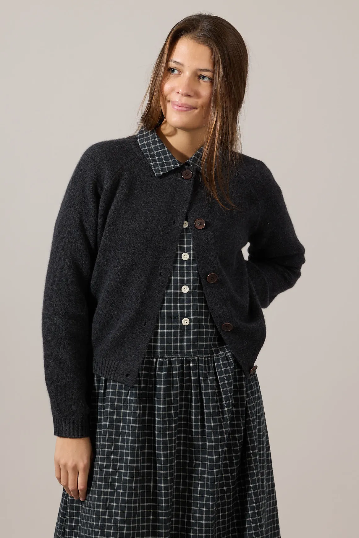 Cardigan - Raglan Charcoal