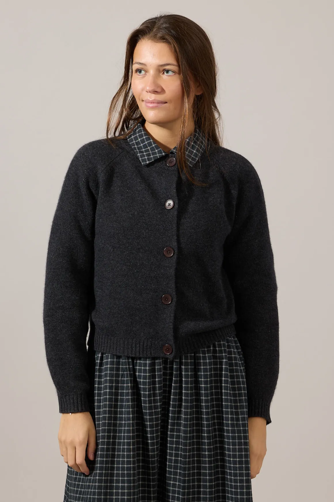 Cardigan - Raglan Charcoal