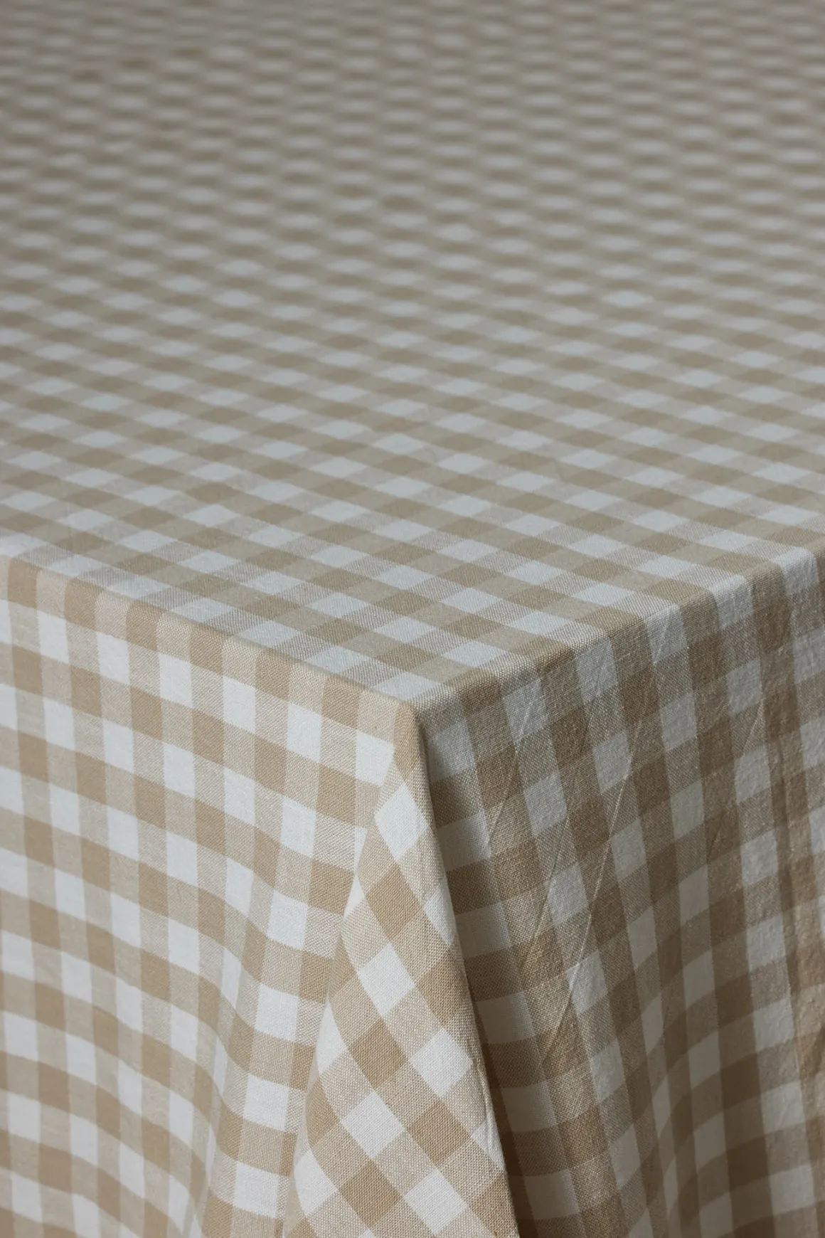 Duk - Ruter Beige/Hvit