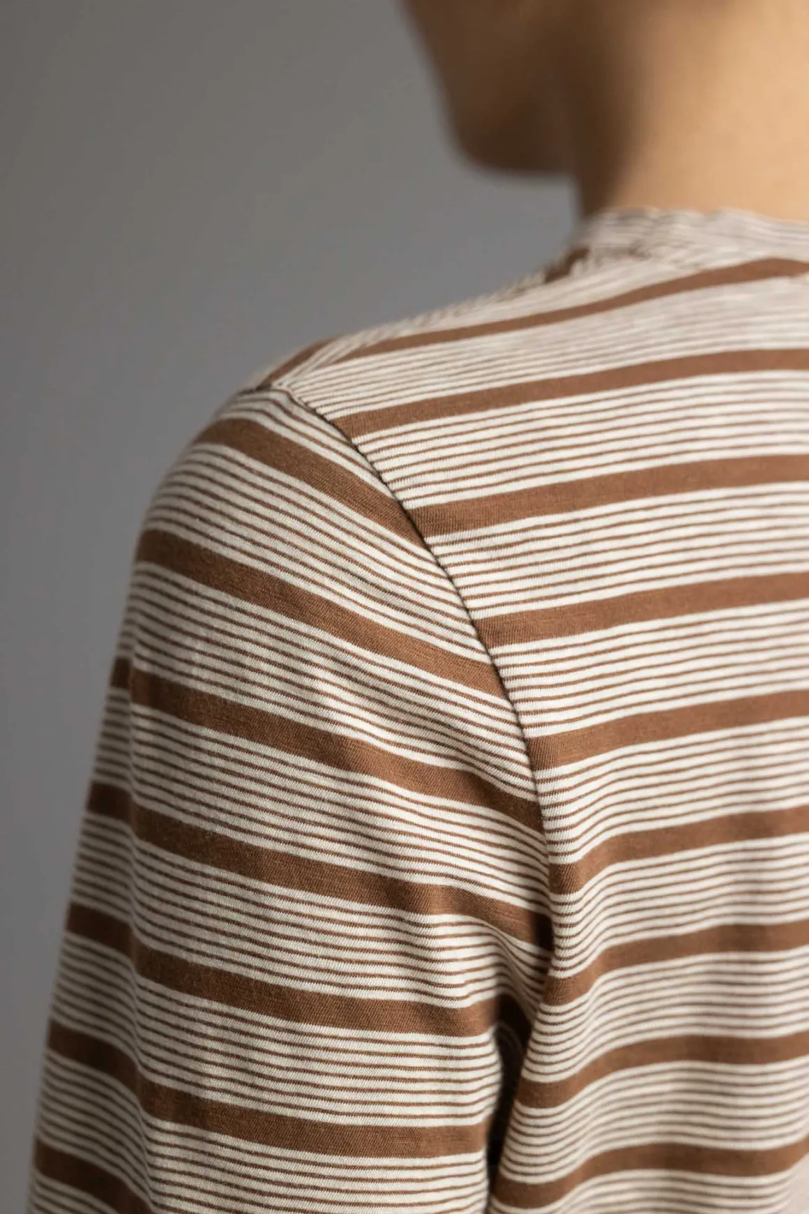 Genser - Stripe Crew Neck Tee Ecru/Partridge