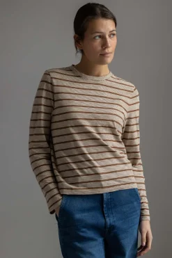 Genser - Stripe Crew Neck Tee Ecru/Partridge