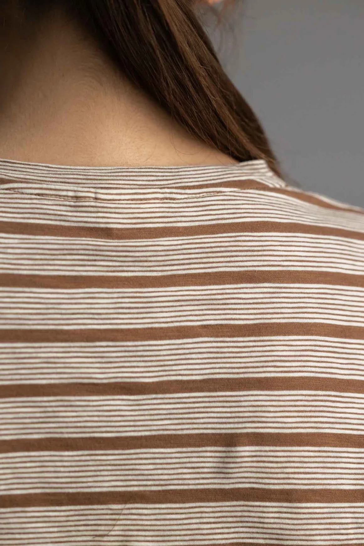 Genser - Stripe Crew Neck Tee Ecru/Partridge